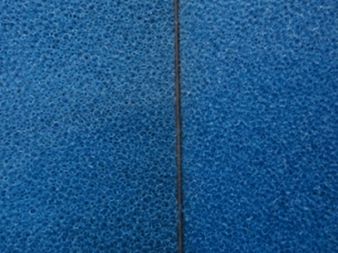 mousses bleues avec différentes tailles d'alvéoles